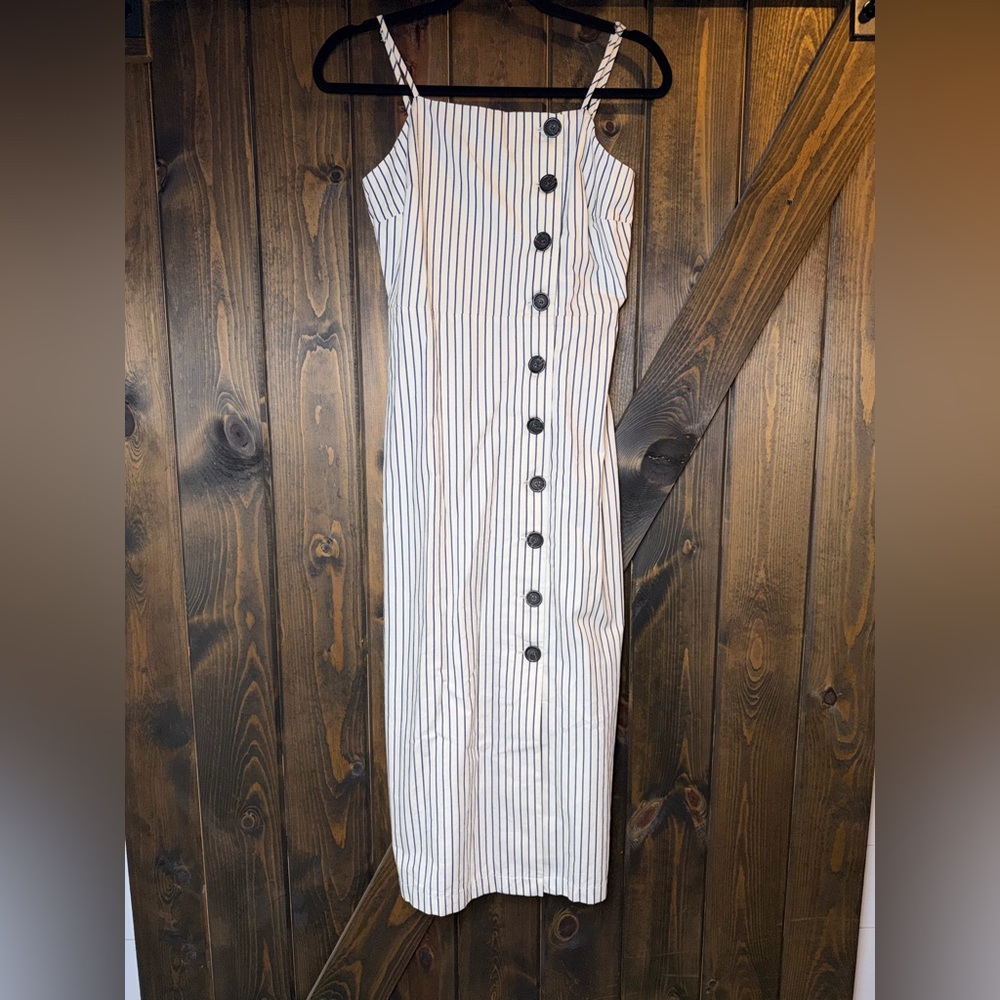Who What Wear Preppy Coastal Nautical Midi Dress